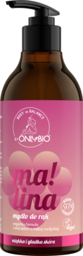 HAND IN BALANCE BY ONLYBIO ,mydło w płynie do rąk, Malina,przód