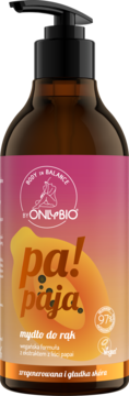 HAND IN BALANCE BY ONLYBIO ,mydło w płynie do rąk, Papaja,przód
