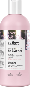 SO!FLOW BY VIS PLANTIS ,szampon do włosów  wysokoporowatych, humektantowy, zapach orzeżwiającego arbuza,przód