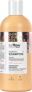 SO!FLOW BY VIS PLANTIS ,szampon do włosów średnioporowatych, humektantowy, zapach energetyzujące mango,przód