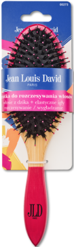Szczotka Jean Louis David, włosie z dzika i nylon, bambusowo-różowa rączka, w oryginalnym opakowaniu.