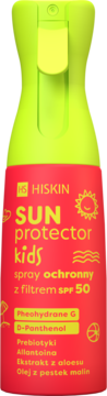 HISKIN Sun Protector Kids,spray ochronny z filtrem SPF 50, dla dzieci,przód