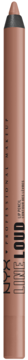 NYX Line Loud Lip Liner w kolorze nudego brązu, pionowo na białym tle, z widocznym logiem i matowym wykończeniem.