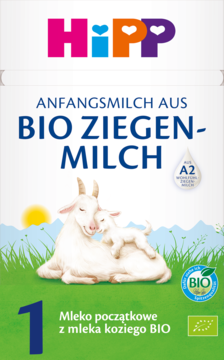 HIPP BIO od pokoleń ,mleko początkowe z mleka koziego, od urodzenia,przód