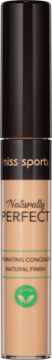 Miss Sporty Naturally Perfect wegański korektor, jasnobeżowy. Nawilża, naturalne wykończenie. Widok z przodu.