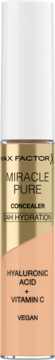 Max Factor Miracle Pure rozświetlający korektor w tubce. Wegański, z kwasem hialuronowym, witaminą C i 24h hydracją.