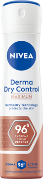 NIVEA Derma Dry Control Maximum,antyperspirant w sprayu, 96h,przód