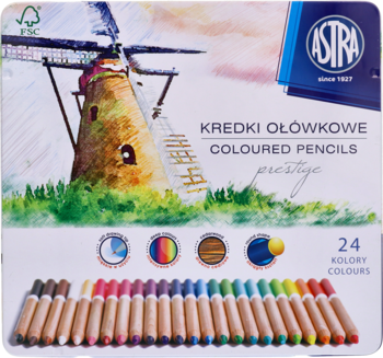 ASTRA Prestige ,kredki ołówkowe, 24 kolory, Prestige, zestaw,przód