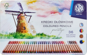 ASTRA Prestige ,kredki ołówkowe, 36 kolorów, Prestige, zestaw,przód