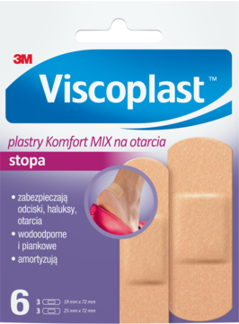 3M VISCOPLAST Komfort ,plastry piankowe na otarcia stóp, wodoodporne,przód