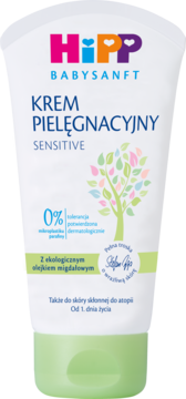 HIPP Baby Sanft Sensitive,krem pielęgnacyjny do twarzy i ciała, dla dzieci,przód