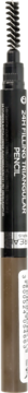 L'Oréal Infaillible Brow, czarna kredka do brwi z trójkątną końcówką i spiralną szczoteczką, zbliżenie.