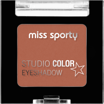 Miss Sporty Studio Color 40, cień do powiek w terakotowym odcieniu, w czarnym, kwadratowym opakowaniu.