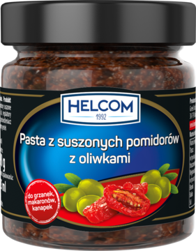 HELCOM ,pasta z suszonych pomidorów, z oliwkami,przód