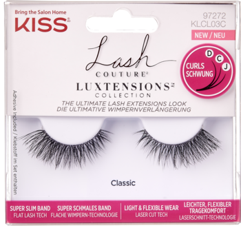 KISS Lash Couture Luxtensions sztuczne rzęsy Classic, w otwartym opakowaniu, widok z przodu.