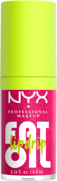 NYX Fat Oil Lip Drip, różowy, błyszczący olejek do ust w tubce, z neonowo zieloną zakrętką, widok z przodu.