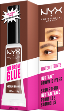 NYX PROFESSIONAL MAKEUP The Brow Glue ,klej do brwi, Medium Brown,przód
