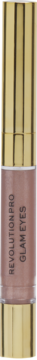 Revolution Pro Glam Eye Duo Mesmerize 2w1, złoty korpus, różowy środek z czarnym tekstem, pionowe ujęcie.