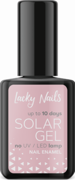 Lacky Nails Solar Gel lakier do paznokci, różowy, bez lampy UV/LED, widok z przodu.