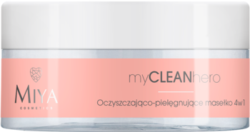 Miya myCLEANhero, białe oczyszczająco-pielęgnujące masełko 4w1 w słoiczku, do demakijażu twarzy.