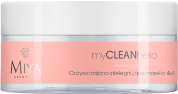 Miya myCLEANhero, białe oczyszczająco-pielęgnujące masełko 4w1 w słoiczku, do demakijażu twarzy.