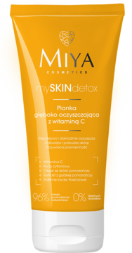 Miya mySKINdetox pomarańczowa pianka do mycia twarzy z witaminą C, tuba z przodu.