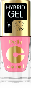 Delia Cosmetics Coral Hybrid Gel lakier do paznokci nr 101, koralowy, nie wymaga lampy UV, widok z przodu.