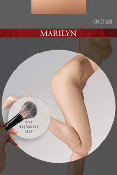 Marilyn Perfect Skin: cienkie, półmatowe rajstopy cieliste dające efekt wygładzonej skóry. Widok z boku nogi.