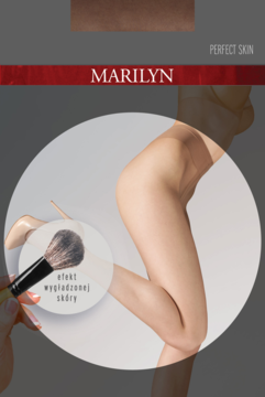 Rajstopy Marilyn Perfect Skin 15 den nude, półmatowe, na manekinie. Zdjęcie podkreśla efekt wygładzonej skóry.
