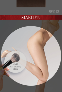 Marilyn Perfect Skin rajstopy 15 den. Elastyczne, półmatowe, nałożone na nogi, z efektem wygładzonej skóry.