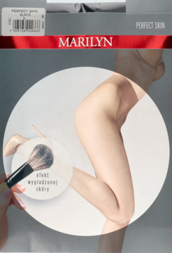Szare opakowanie rajstop Marilyn Perfect Skin; nude rajstopy dla naturalnego wyglądu, efekt wygładzonej skóry.