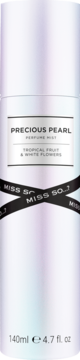 Miss So...? Precious Pearl Perfume Mist, iridescent bottle 140ml, tropical fruit & white flowers scent.