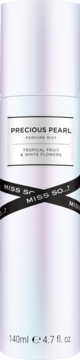 Miss So...? Precious Pearl Perfume Mist, iridescent bottle 140ml, tropical fruit & white flowers scent.