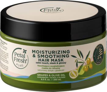 PETAL FRESH PURE ,maska do włosów nawilżająco-wygładzająca, Winogrona i Oliwa z Oliwek,przód