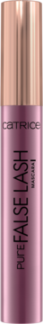 Catrice Pure False Lash Mascara: ciemnoróżowa tubka z miedzianą nakrętką, pionowy widok z przodu.