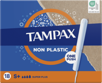 TAMPAX ,tampony higieniczne z aplikatorem, bez plastiku, Super Plus,przód