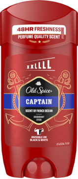 Czerwony dezodorant Old Spice Captain w sztyfcie, zapach Fierce Ocean, 48H świeżości, widok z przodu.