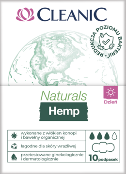 CLEANIC Naturals Hemp,podpaski higieniczne na dzień,przód
