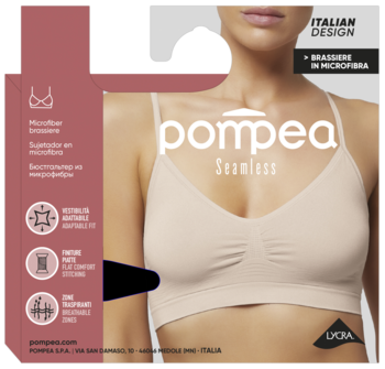POMPEA Seamless ,biustonosz damski, Skin, rozm. L/XL,przód