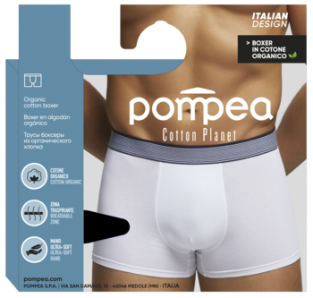 POMPEA Cotton Planet ,bokserki męskie, Navy, rozm. XXL,przód