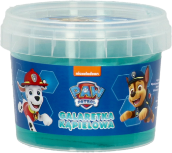 Galaretka kąpielowa Paw Patrol turkusowa, w słoiku, z Marshallem i Chase'em. Zapach gumy balonowej.
