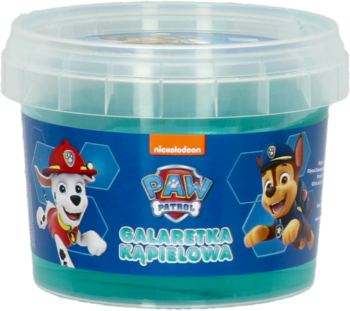 Galaretka kąpielowa Paw Patrol turkusowa, w słoiku, z Marshallem i Chase'em. Zapach gumy balonowej.