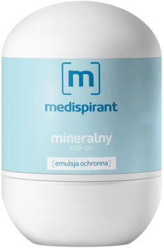 MEDISPIRANT ,mineralny antyperspirant, roll-on,przód