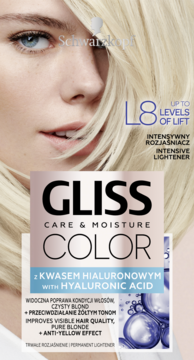 SCHWARZKOPF GLISS COLOR Care & Moisture ,rozjaśniacz do włosów, intensywny, nr L8,przód