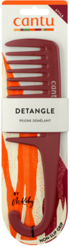Cantu Detangle grzebień do włosów kręconych, bordowy, szerokie zęby, z antypoślizgowym uchwytem, w opakowaniu.
