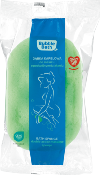 BUBBLE BATH ,gąbka kąpielowa do masażu ciała o podwójnym działaniu,przód