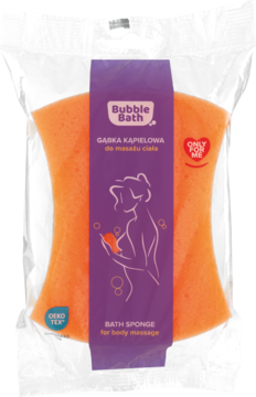 BUBBLE BATH ,gąbka kąpielowa do masażu ciała,przód