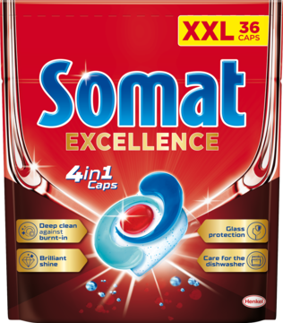 SOMAT Excellence ,kapsułki do zmywarki, 4w1,przód