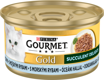PURINA GOURMET Gold ,karma pełnoporcjowa mokra dla kotów, z rybą,przód