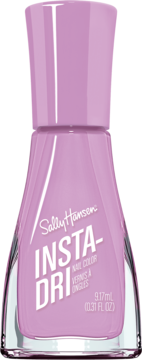 Jasnoliliowy lakier do paznokci Sally Hansen Insta-Dri, szybkoschnący 3w1, w szklanej butelce, widok z przodu.